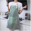 1pc Striped Linen Aprons, With 2 Pockets