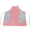 1pc Striped Linen Aprons, With 2 Pockets